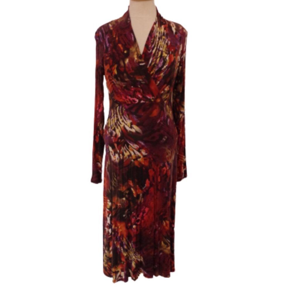 Linea Domani Stretch Jersey Fall Print Dress- Sz. 4